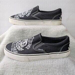 Maui and Sons Slip On Canvas Shoes Skull 9.5